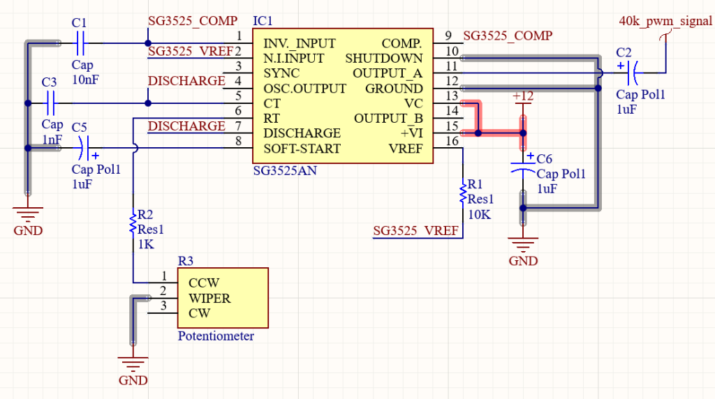 SG3525 40kHz PWM Circuit